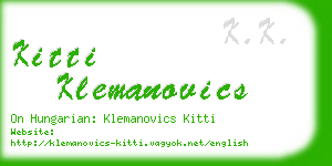 kitti klemanovics business card